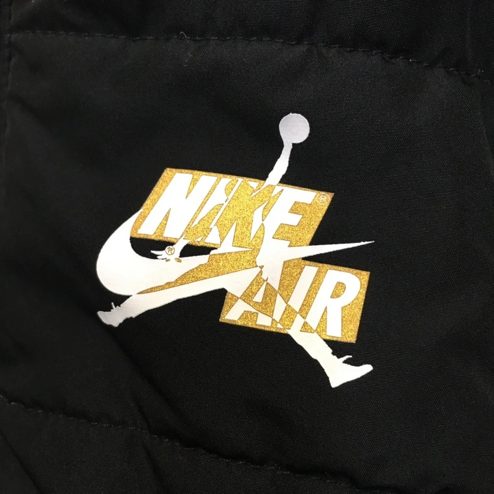 Nike Air Jorden Puffer Sweatshirt Jacket 4T Black Gold Sporty Athletic